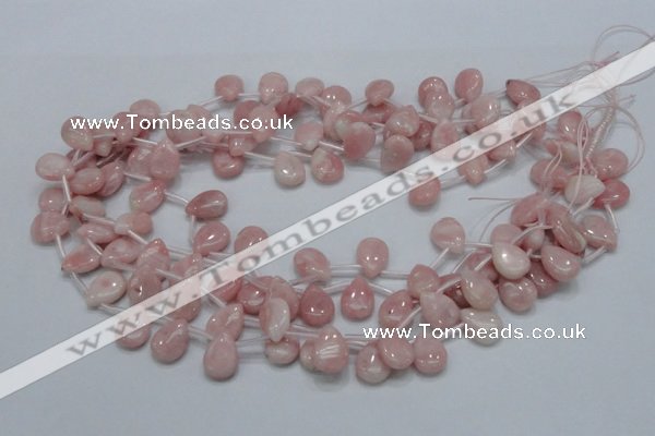 COP73 15.5 inches 10*14mm flat teardrop natural pink opal beads