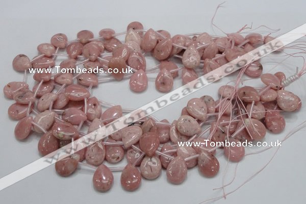 COP74 15.5 inches 13*18mm flat teardrop natural pink opal beads