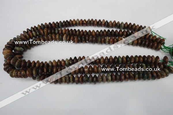 COP751 15.5 inches 5*10mm rondelle green opal gemstone beads