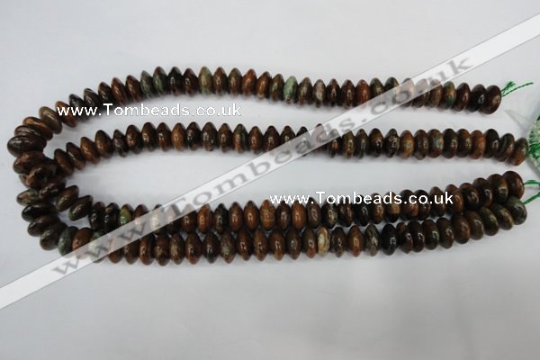 COP752 15.5 inches 6*12mm rondelle green opal gemstone beads