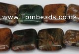 COP765 15.5 inches 20*20mm square green opal gemstone beads