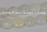 COP904 15.5 inches 12mm flat round natural white opal gemstone beads