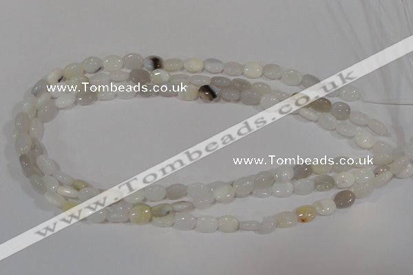 COP906 15.5 inches 8*10mm oval natural white opal gemstone beads