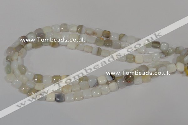 COP909 15.5 inches 10*10mm square natural white opal gemstone beads