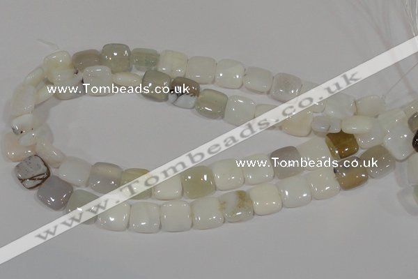 COP910 15.5 inches 14*14mm square natural white opal gemstone beads