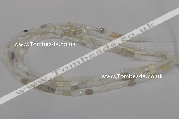 COP911 15.5 inches 6*8mm rectangle natural white opal gemstone beads