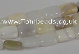 COP912 15.5 inches 10*14mm rectangle natural white opal gemstone beads