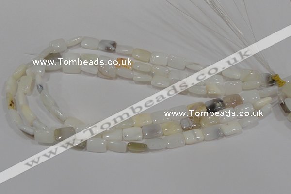 COP912 15.5 inches 10*14mm rectangle natural white opal gemstone beads