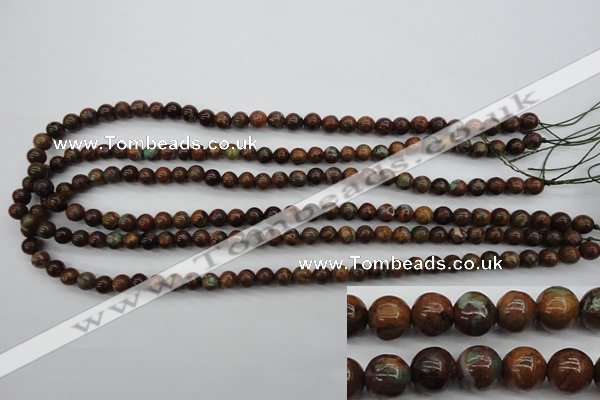 COP951 15.5 inches 6mm round green opal gemstone beads wholesale