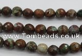 COP961 15.5 inches 6mm faceted round green opal gemstone beads