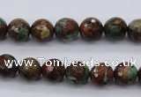 COP963 15.5 inches 10mm faceted round green opal gemstone beads