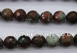 COP964 15.5 inches 12mm faceted round green opal gemstone beads