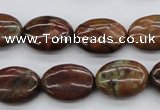 COP973 15.5 inches 13*18mm oval green opal gemstone beads