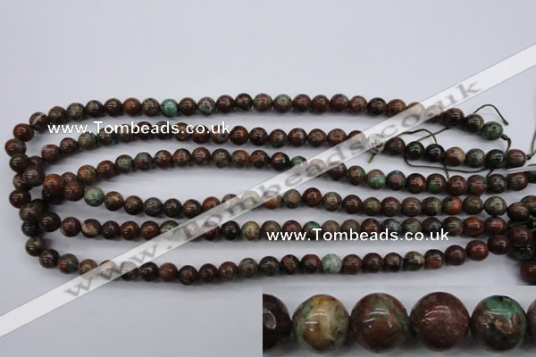 COP985 15.5 inches 6mm round green opal gemstone beads wholesale