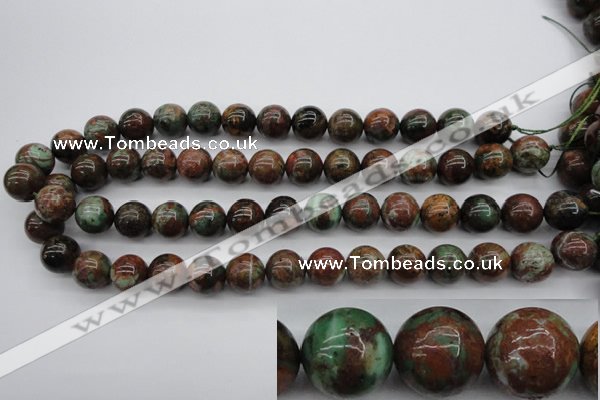 COP989 15.5 inches 14mm round green opal gemstone beads wholesale