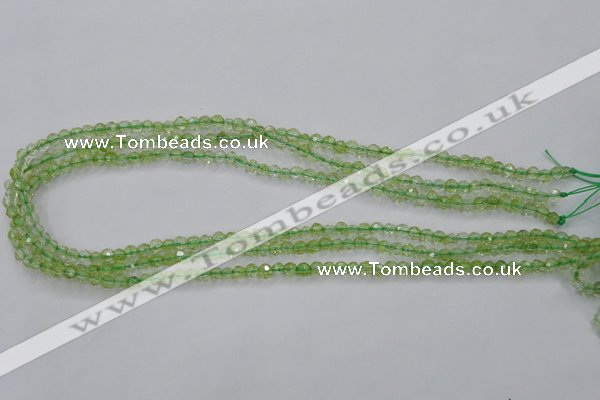 COQ10 16 inches 4mm faceted round dyed olive quartz beads wholesale