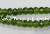 COQ100 15.5 inches 5*8mm faceted rondelle dyed olive quartz beads