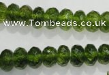 COQ101 15.5 inches 6*10mm faceted rondelle dyed olive quartz beads