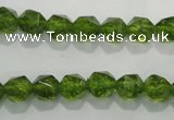 COQ116 15.5 inches 8mm faceted nuggets dyed olive quartz beads