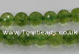 COQ16 16 inches 14mm faceted round dyed olive quartz beads wholesale