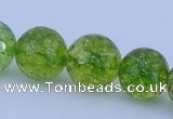 COQ17 16 inches 16mm faceted round dyed olive quartz beads wholesale