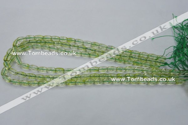 COQ21 16 inches 6*10mm rice dyed olive quartz beads wholesale