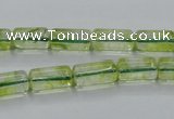 COQ22 16 inches 7*13mm column dyed olive quartz beads wholesale