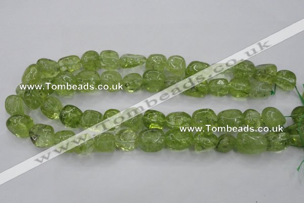 COQ23 16 inches 12*14mm nugget dyed olive quartz beads wholesale