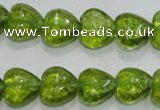 COQ31 15.5 inches 16*16mm heart dyed olive quartz beads wholesale