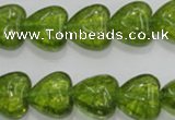 COQ33 15.5 inches 20*20mm heart dyed olive quartz beads wholesale