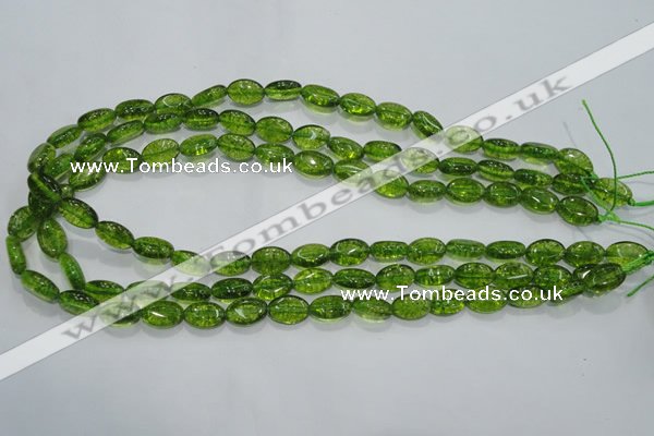 COQ35 15.5 inches 8*12mm oval dyed olive quartz beads wholesale