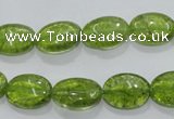 COQ36 15.5 inches 10*14mm oval dyed olive quartz beads wholesale