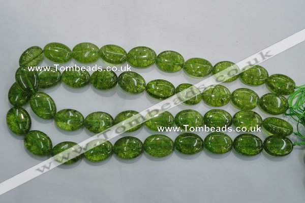 COQ37 15.5 inches 15*20mm oval dyed olive quartz beads wholesale