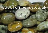 COS05 15.5 inches 12*16mm oval ocean stone beads wholesale