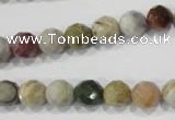 COS152 15.5 inches 8mm faceted round ocean stone beads wholesale