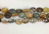 COS258 15.5 inches 10*14mm oval ocean stone beads wholesale