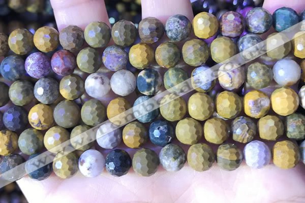 COS311 15.5 inches 8mm faceted round ocean jasper beads