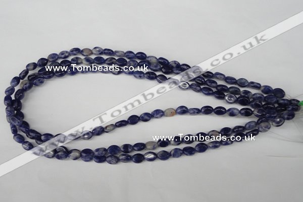 COV01 15.5 inches 6*8mm oval blue spot gemstone beads wholesale