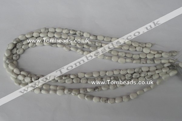 COV05 15.5 inches 6*8mm oval white howlite beads wholesale