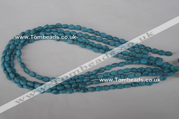 COV06 15.5 inches 6*8mm oval synthetic turquoise beads wholesale