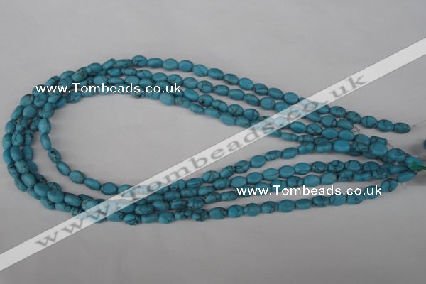 COV06 15.5 inches 6*8mm oval synthetic turquoise beads wholesale