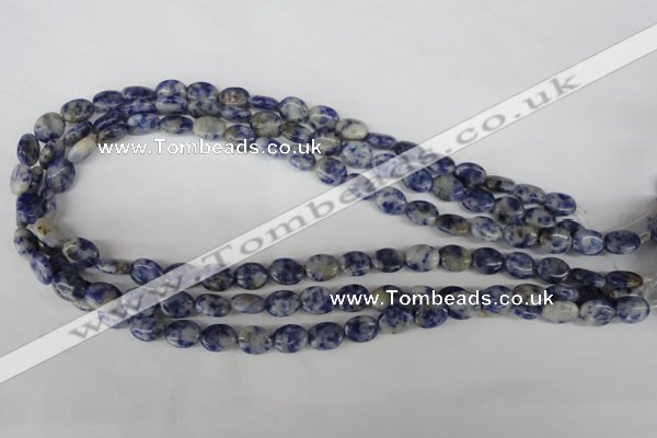 COV10 15.5 inches 8*10mm oval blue spot gemstone beads wholesale