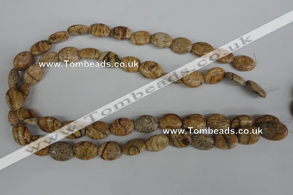 COV105 15.5 inches 12*16mm oval picture jasper beads wholesale