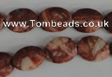 COV106 15.5 inches 12*16mm oval red mud jasper beads wholesale