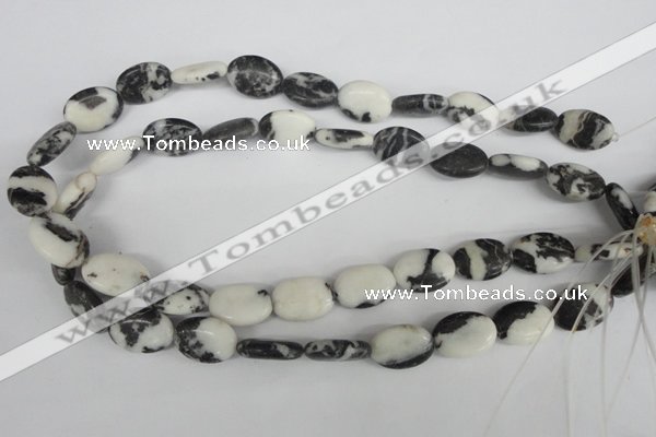 COV138 15.5 inches 13*18mm oval black & white jasper beads wholesale