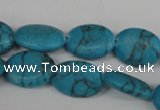 COV140 15.5 inches 12*17mm oval synthetic turquoise beads wholesale