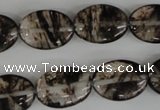 COV145 15.5 inches 13*18mm oval watermelon black beads wholesale