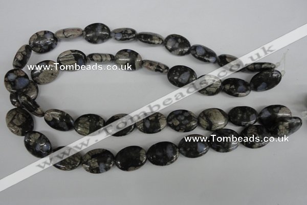 COV152 15.5 inches 15*20mm oval glaucophane beads wholesale