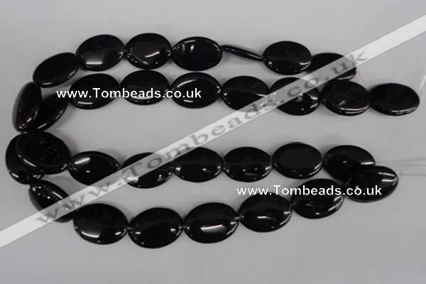 COV160 15.5 inches 17*24mm oval black agate beads wholesale