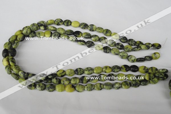 COV22 15.5 inches 8*10mm oval yellow turquoise beads wholesale